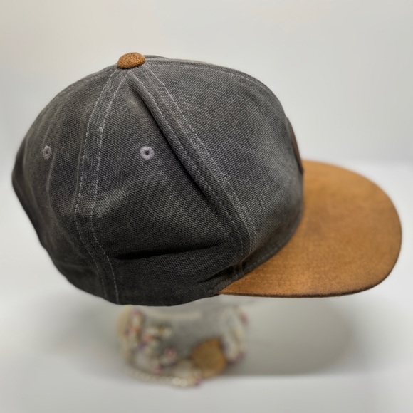 Volcom Stone Snapback Hat Gray Suede Brim O/S Adjustable Two Tone Cap - Picture 4 of 9